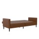 Liam Camel Faux Leather Futon Sofa